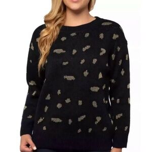 KENDALL & KYLIE Woman’s Pullover Long Sleeve Sweater with Animal Print size S